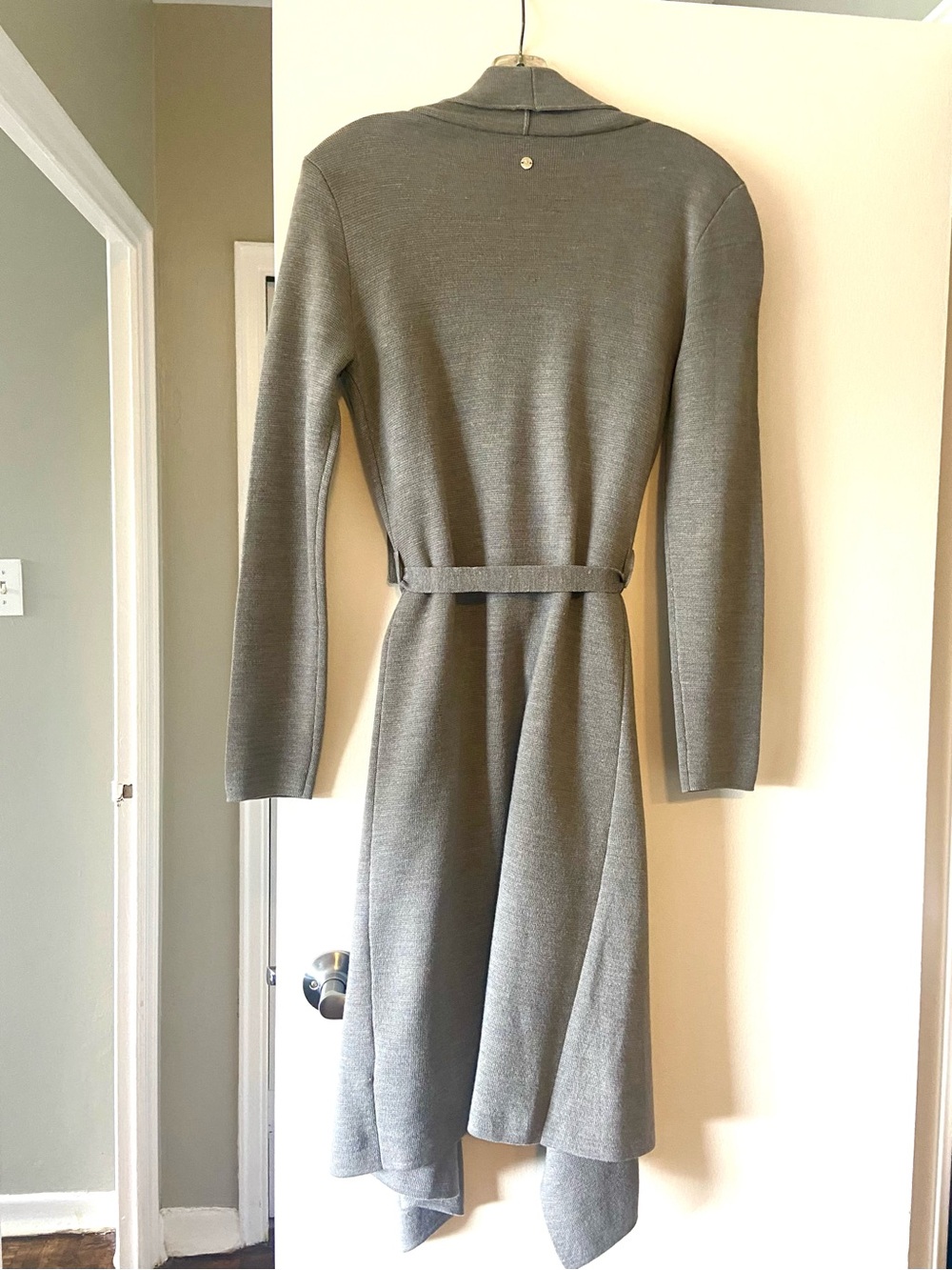 Marciano Gray Long Sleeve Wrap Cardigan with Tie Belt - Picture 2 of 5